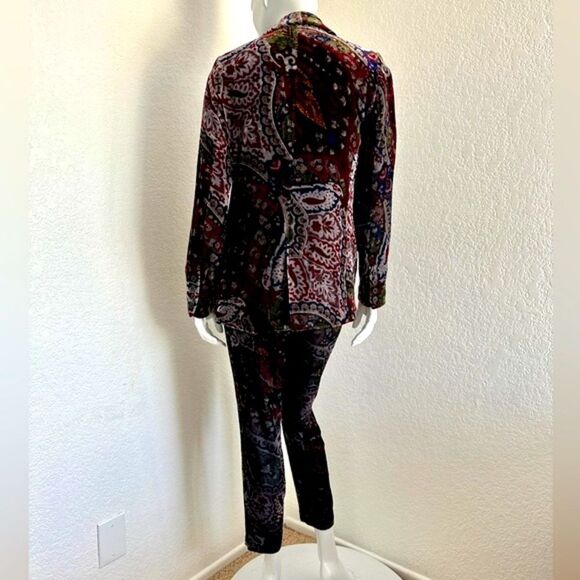 ZARA Velvet Suit Silk Blazer & Pants Set Size S • BLOGGER FAVORITE • RARE • - Picture 13 of 16